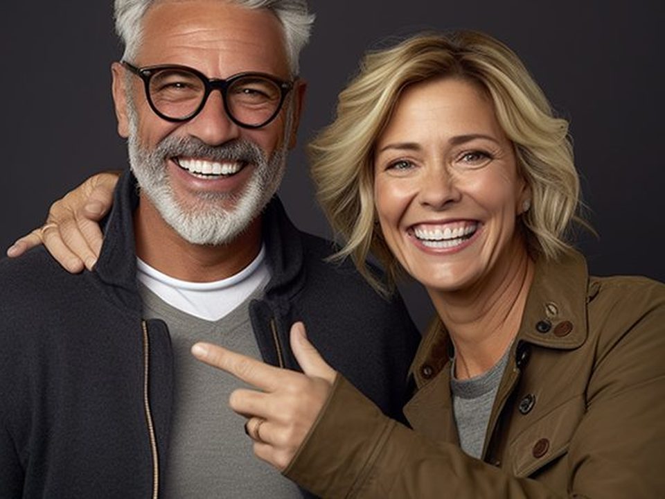 Pareja sonriendo tras un tratamiento de implantes
